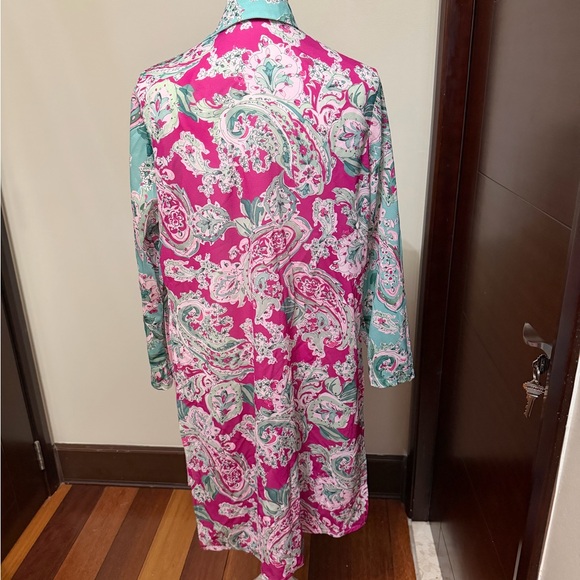 Carmen Marc Valvo Pink and Blue Floral Swim Coverup new - Picture 9 of 12